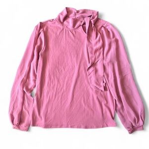 Cable & Gauge Pink Blouse with Balloon Sleeves